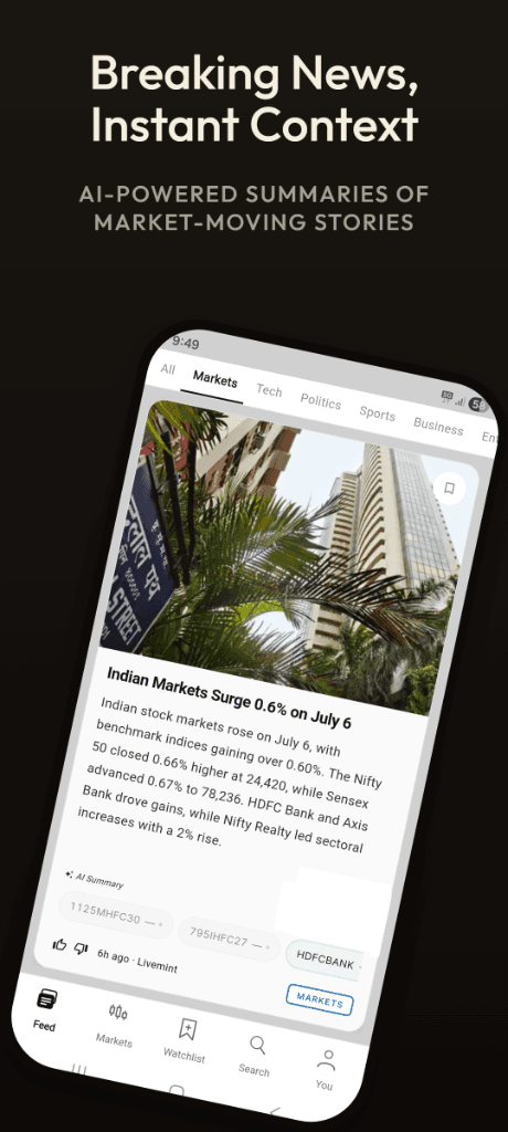 Breaking News, Instant Context - AI-powered summaries of market-moving stories